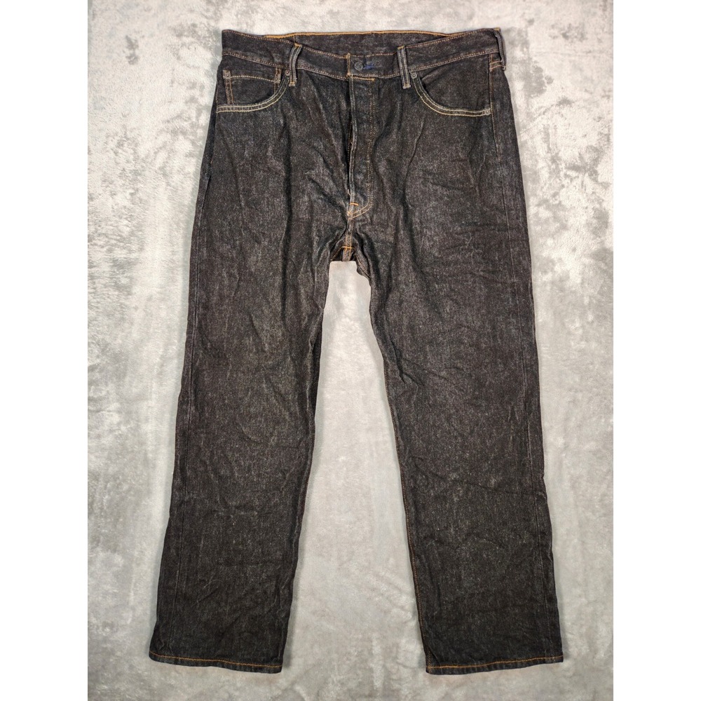 Levi's 501‎ Jeans Men's 35X28 (38X30) Black Denim Button Fly Mexico